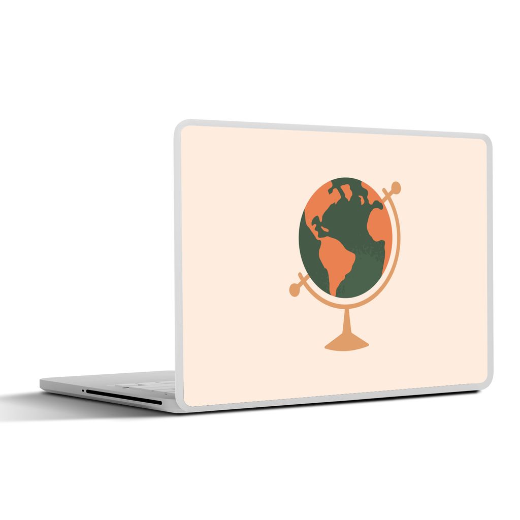 MuchoWow Laptop Aufkleber Sticker Cover Globus - Pastell - Einfach 32.5x23.5 cm - Sticker für Laptop - Selbstklebend