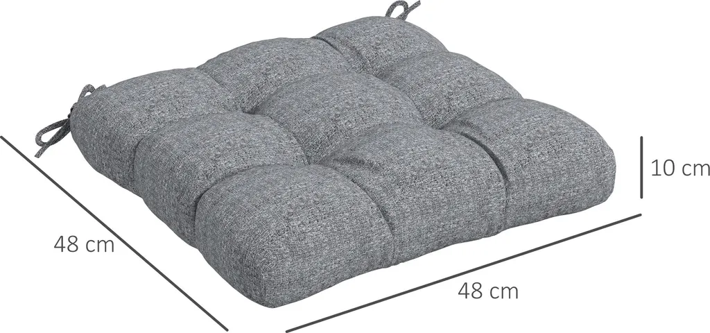 Coussins de Jardin Gris pour Salon Extérieur Confortable Lot de 4