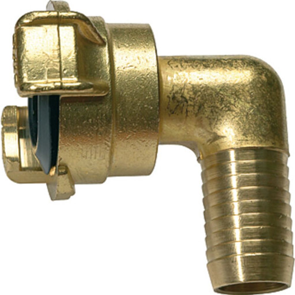 Riegler GEKA-Winkelschlauchstück, 360° drehbar, Messing blank, LW 32