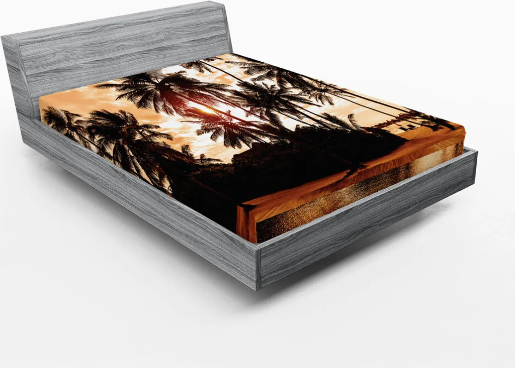 Drap-housse 180x200 Anti-Plis, Motif Tropical pour Lit Sans Style