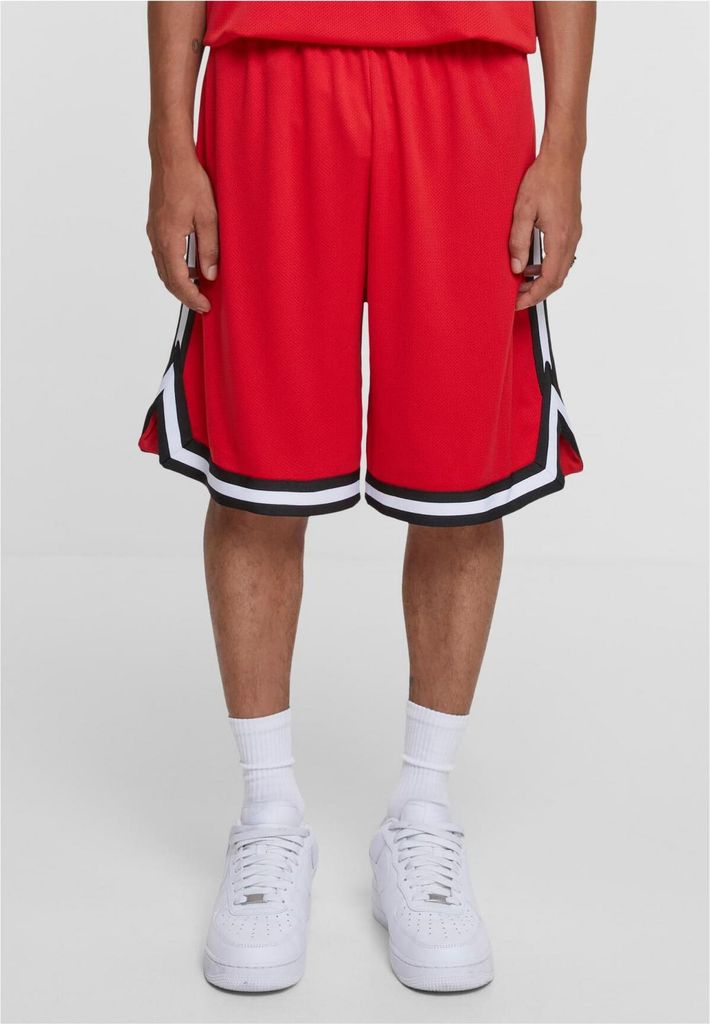 Urban Classics TB243 | Stripes Mesh Shorts S bis 3XL - Farbe: cityred/black/white - Größe: XL