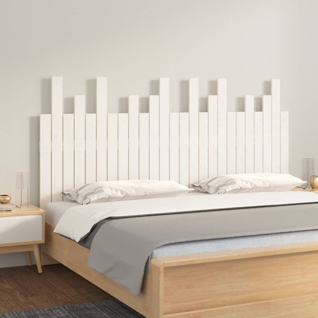 "2026 Promotion" Wand-Kopfteil Weiß 159,5x3x80 cm Massivholz Kiefer - Bettkopfteil CC29082