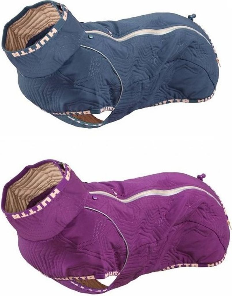 Hurtta Casual Hundejacke gesteppt für Bulldog-artige Hunde, Rückenlänge:50XL, Farbe:violett