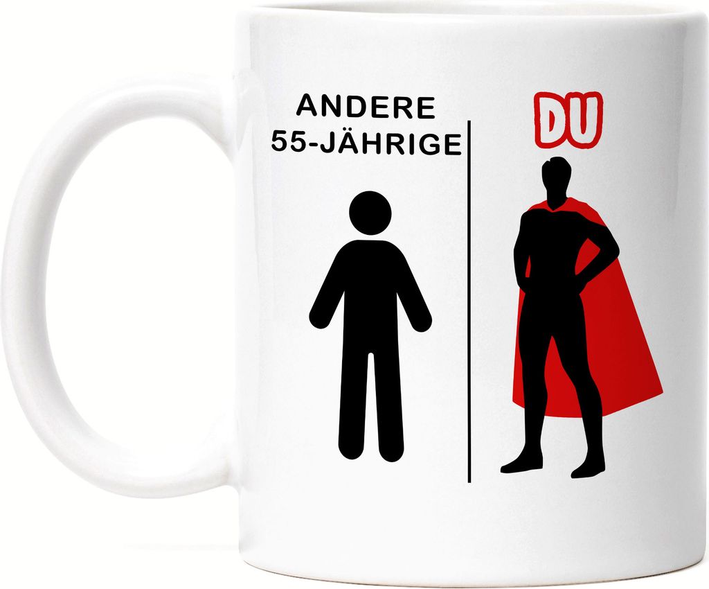Andere 55-Jährige Du Tasse Geburtstagsgeschenk zum 55. Lustige Geschenkidee Superheld