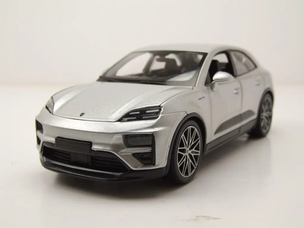 Bburago 21114S Porsche Macan Turbo E 2024 argent 1:24 - Modèle Réduit