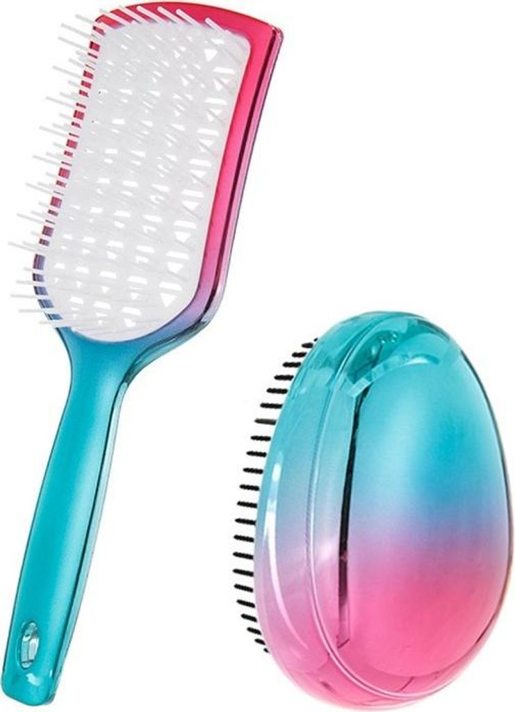 INF Hochwertiges, flauschiges Styling-Haarbürsten-Set (2 Stk.) - Entwirren & Kopfhautmassage