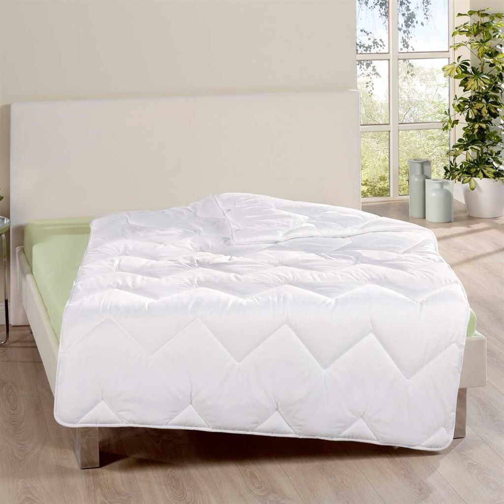Hochwertige Bettdecke 135x200cm, Nachhaltig produziert mit Umweltsiegel ( EU Ecolabel ), Hausstauballergiker geeignet -