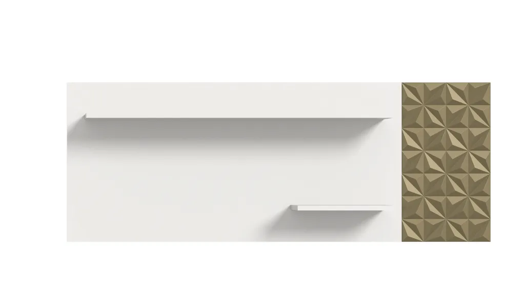 Prisma étagère murale 2 niveaux blanc mat style géométrique moderne - 2