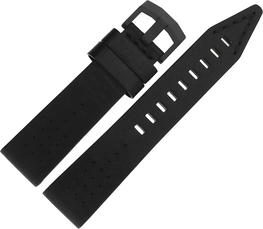 Ceinture noire SSN-571 cuir C607 robuste avec boucle noire ton sur ton