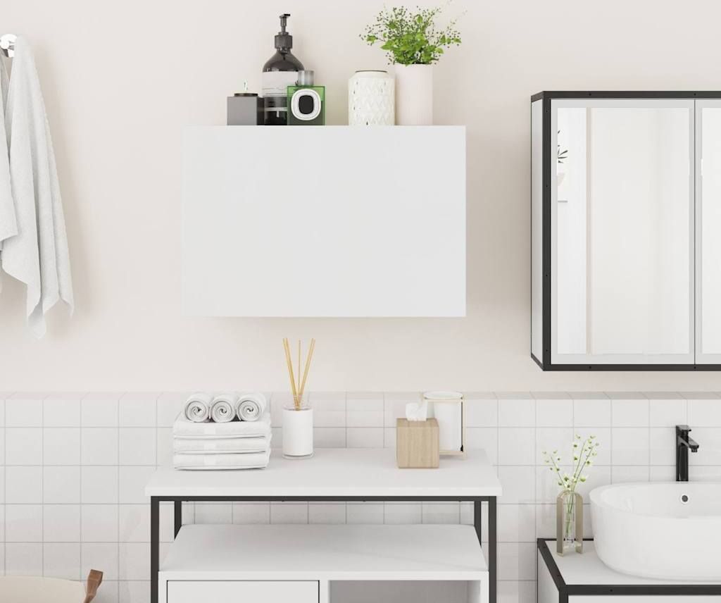 "2026 Aktion"Bad-Wandschrank Modernes Design - Badezimmerschrank Badmöbel - Weiß 60x25x40 cm Holzwerkstoff DEMöbel 2201323