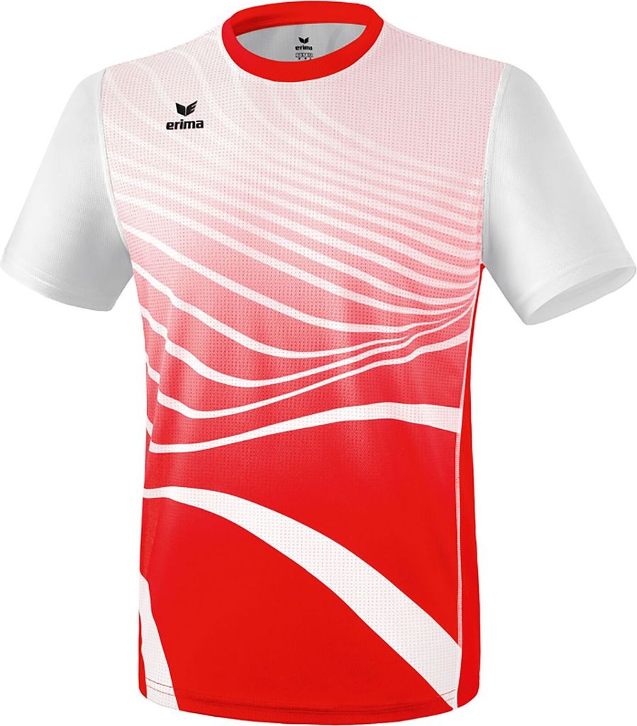 Erima Leichtathletik T-Shirt Laufshirt Sport T-Shirt Kinder rot weiß Gr 116