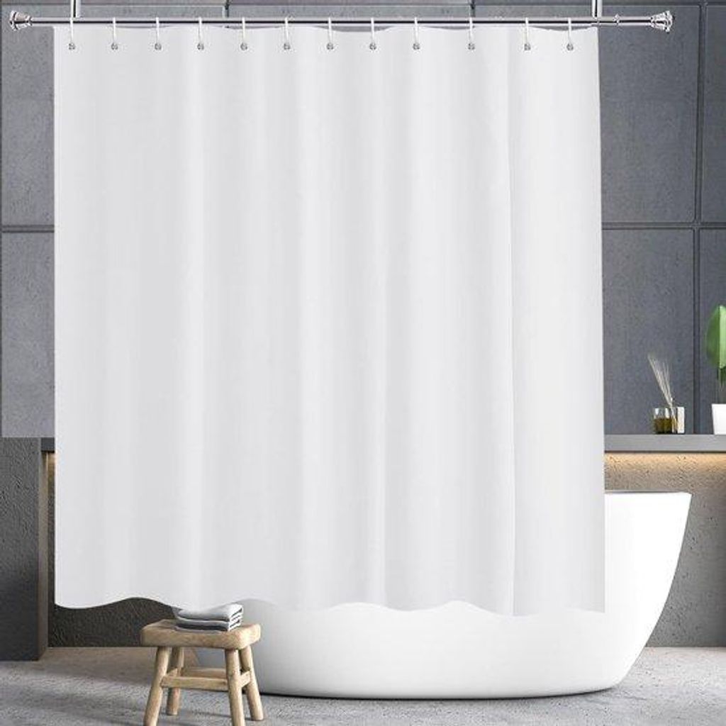 Wasserabsperrvorhang Wasserabweisend - Anti Schimmelpilz - 180x200cm - Weiß - Polyester