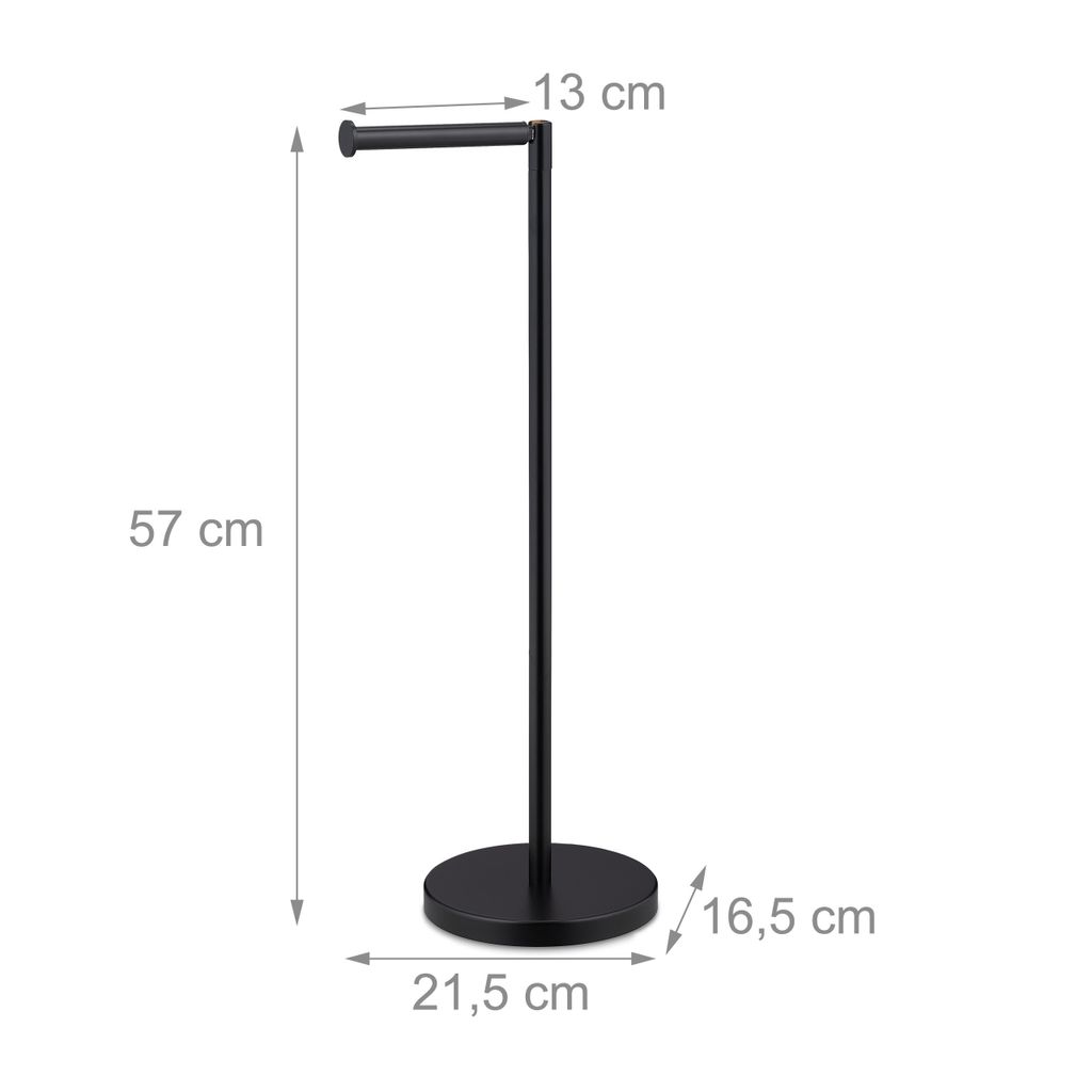 KES Freistehender Toilettenpapierhalter – Mit Marmorsockel, Edelstahl, Für 3 Rollen, Schwarz, 39,3 Cm Hoch