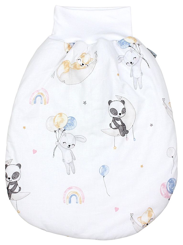 TupTam Baby Strampelsack Schlafsack mit breitem Bund Winterschlafsack für Mädchen Jungen Babyschlafsack, Farbe: Tiere / Luftballons / Mond, Grö...
