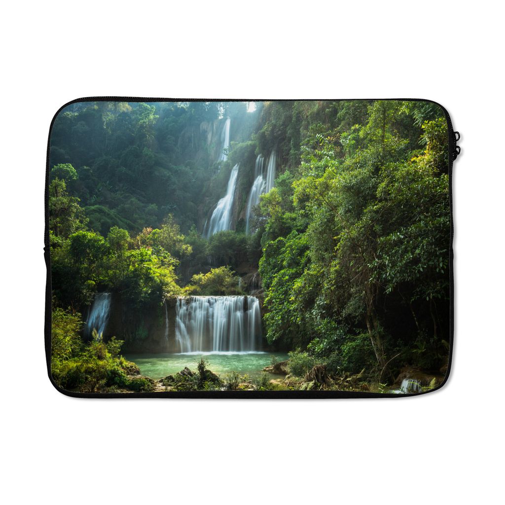 MuchoWow Laptop Hülle 13 Zoll Wasserfall - Thailand - Dschungel Laptoptasche - Laptophülle - Sleeve - Rundumschutz