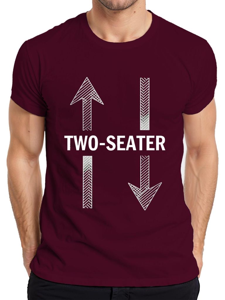TWO SEATER Zweisitzer Paar Geschenk Pfeile Lustig Vintage Herren T-Shirt, Burgundy, M