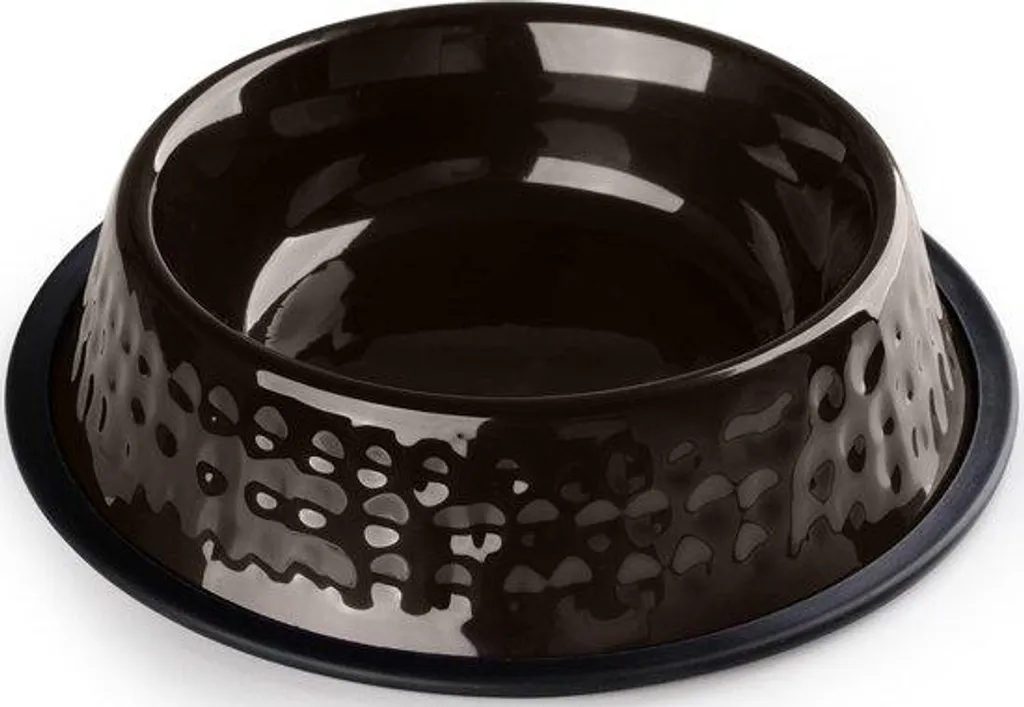 Lot 2 gamelles pour grands chiens 1,9 L aluminium noir argent durable
