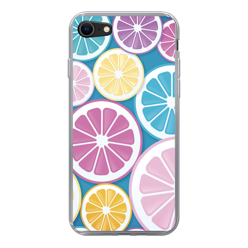 MuchoWow Handyhülle Schutzhülle Hülle für iPhone 8 Obst - Grapefruit - Tropisch Silikon Softcase Handy Hülle - Schutzhaube - Geburtstag Teen...