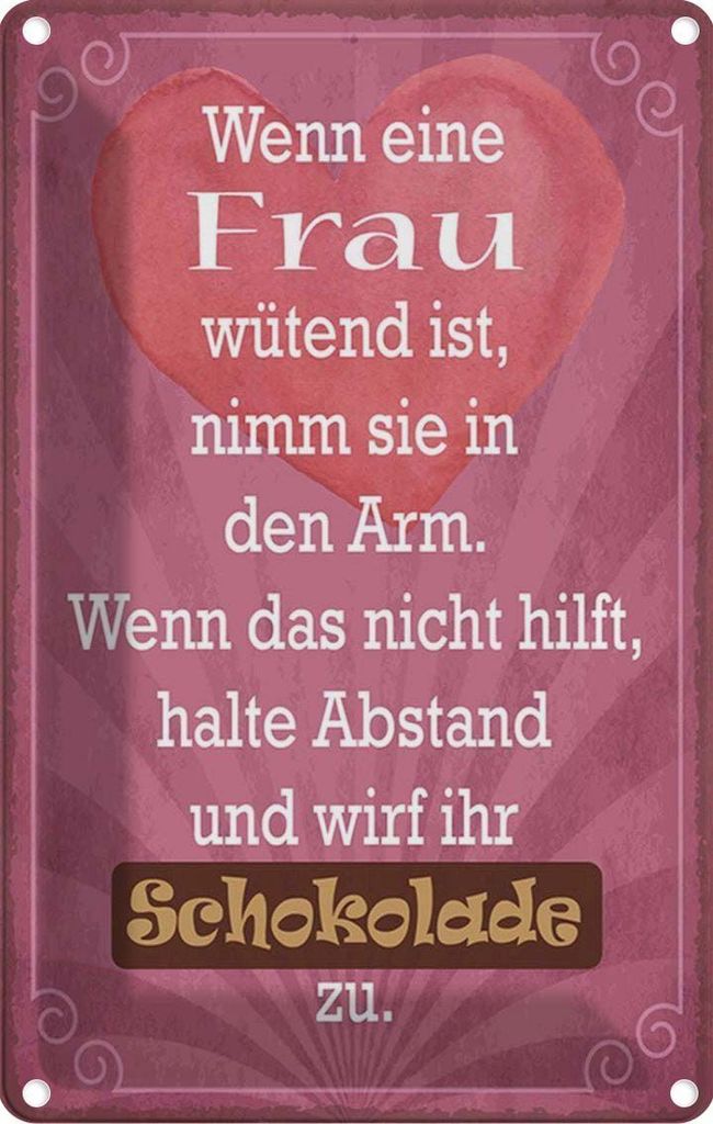vianmo Blechschild 30x20 cm wenn Frau wütend wirf Produktbild 