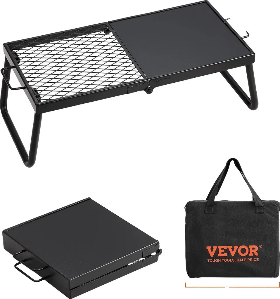 Barbecue au charbon de bois en acier robuste pliable noir 24 x 12in