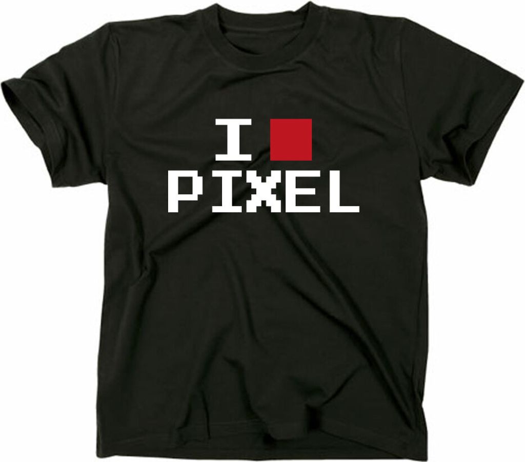 Styletex23 T-Shirt I Love Pixel, schwarz, XL
