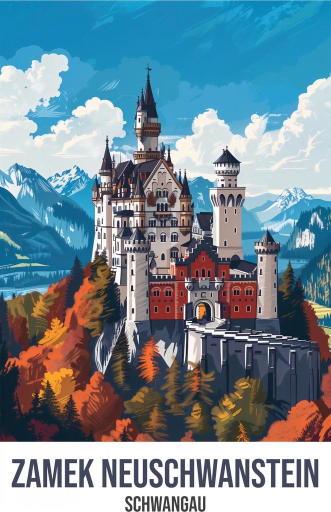Plakat 25x35cm Schloss Neuschwanstein