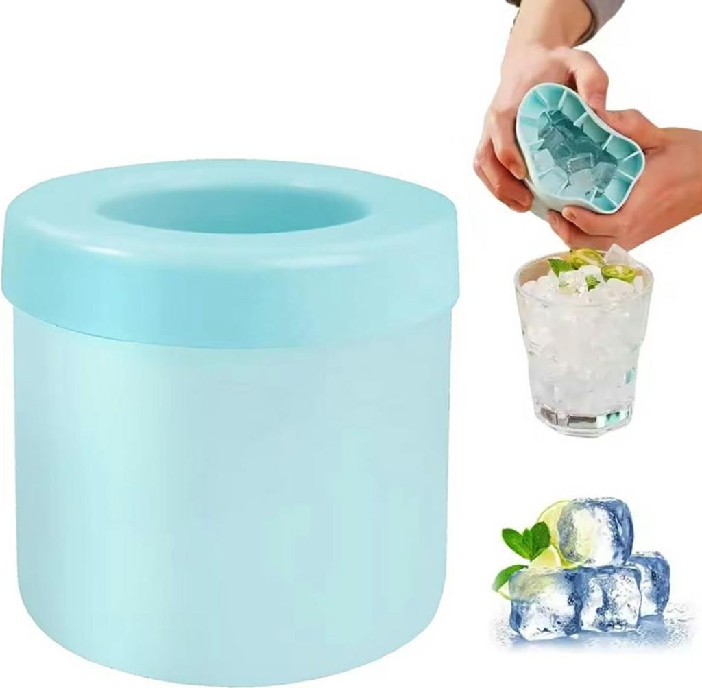 Eiswürfelbereiter aus Silikon mit Deckel, für bis zu 60 Eiswürfel, einfache Entnahme