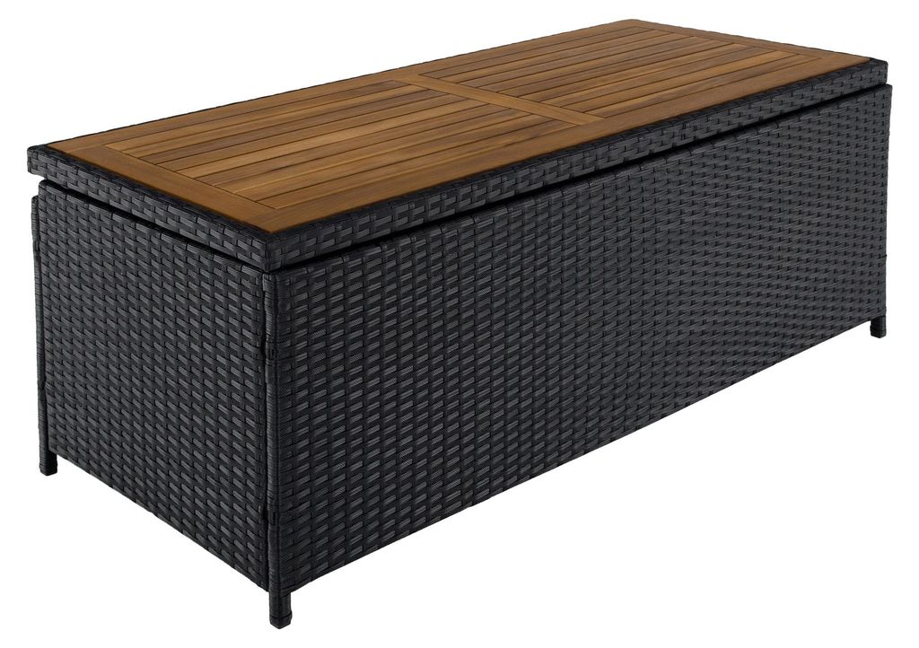 Kondela Garten-Aufbewahrungsbox / Sitzbank Bemus - schwarz, natur, creme