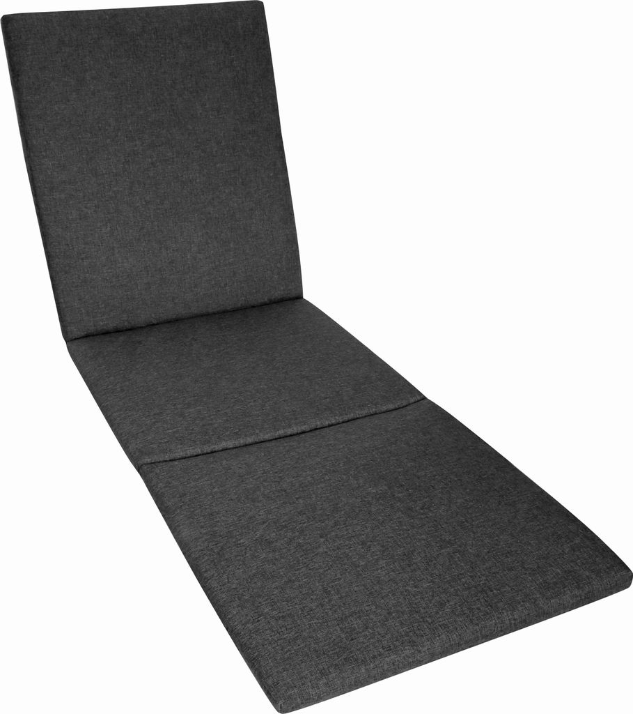Herlag Sunny Liegenauflage 200x60x4 cm – wetterfest, wasserfest & UV-beständig – waschbarer Bezug mit Reißverschluss – Anthrazit