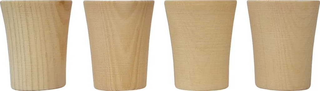 Idea Regalo 4 Bicchieri Grappa in Legno 40.10-022 - Pino Cembro