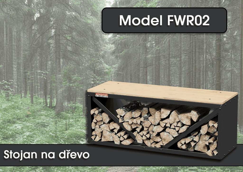 Supporto in legno FWR02, 102 x 40 x 34,5 cm Immagine del prodotto 