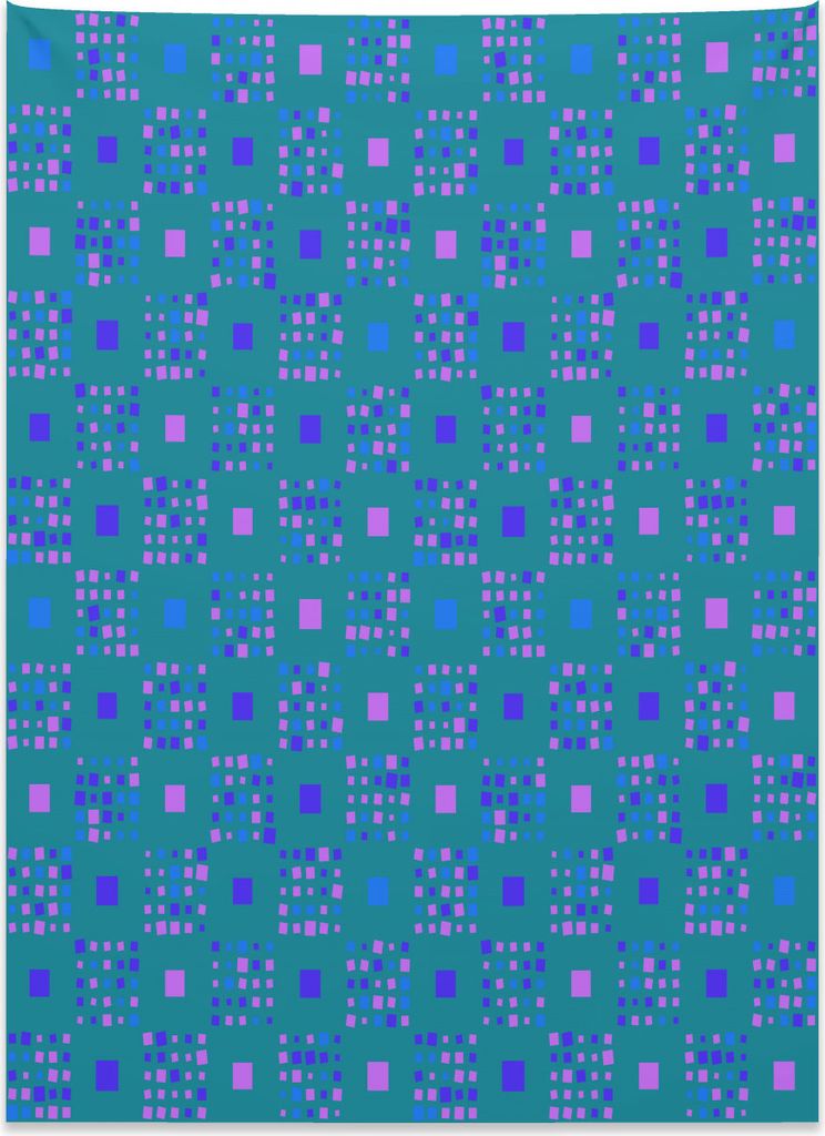 Abakuhaus Geometrisch Wandteppich, Vivid Pastell Quadrat Icons aus Weiches Mikrofaser Stoff Kein Verblassen Klare Farben Waschbar, 110 x 150 cm, Me...