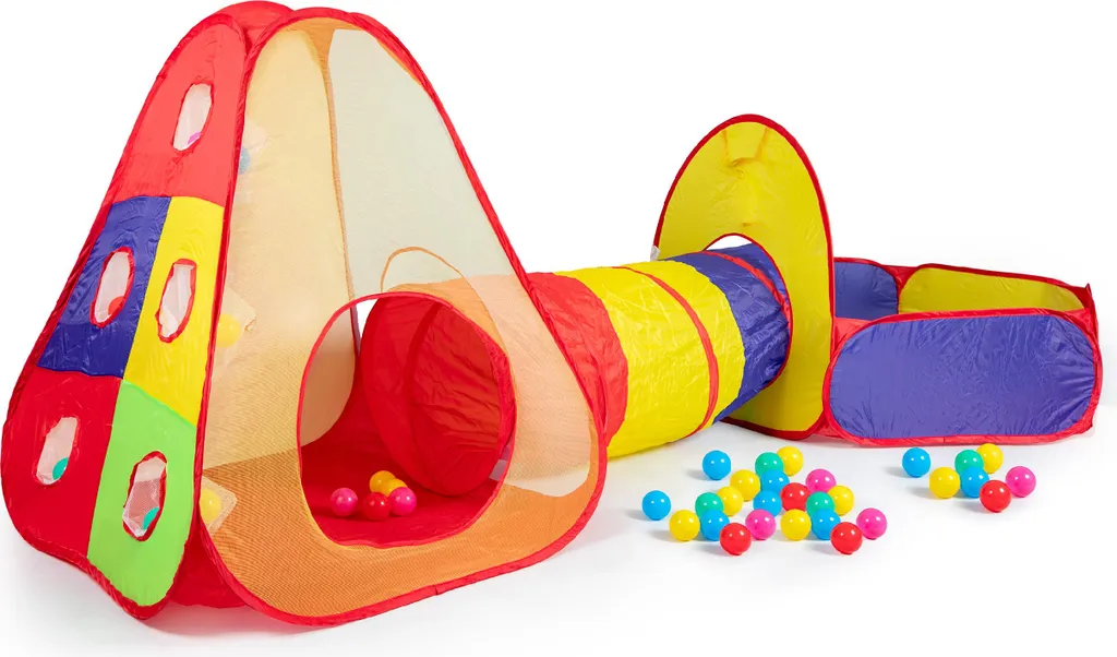Tente enfant 3-en-1 avec piscine à balles : kit complet pliable et léger