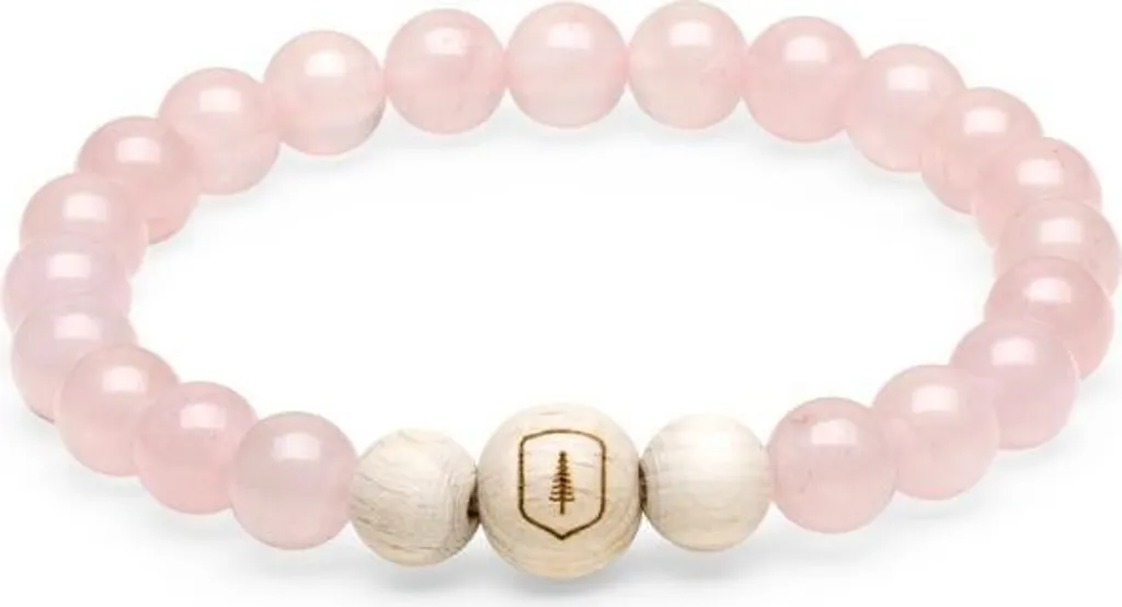 BeWooden Bracciale di perline Rosa Bracciale rosa S = 16 - 17 cm