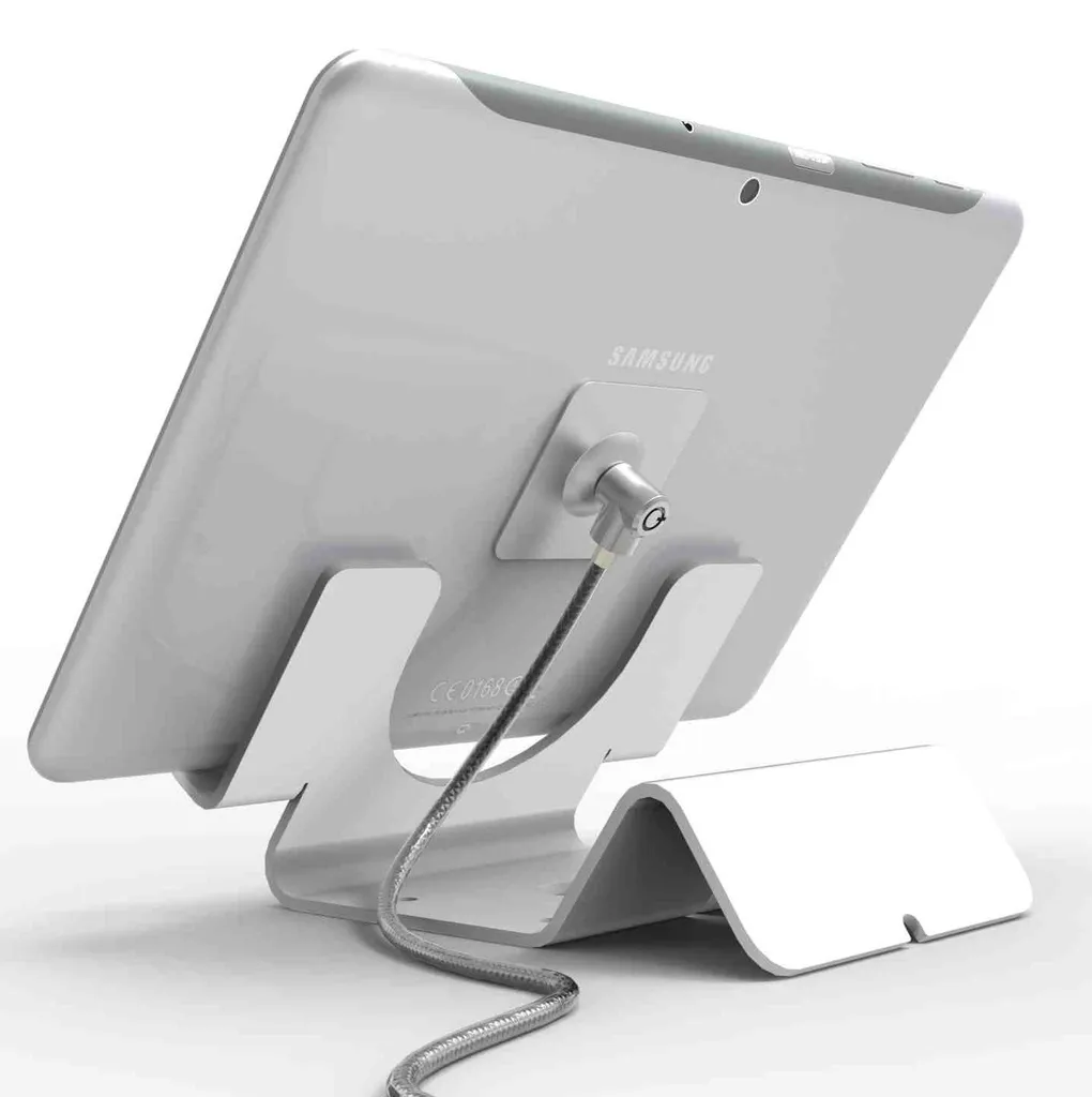 Support tablette universel blanc pour exposition et borne interactive - 2