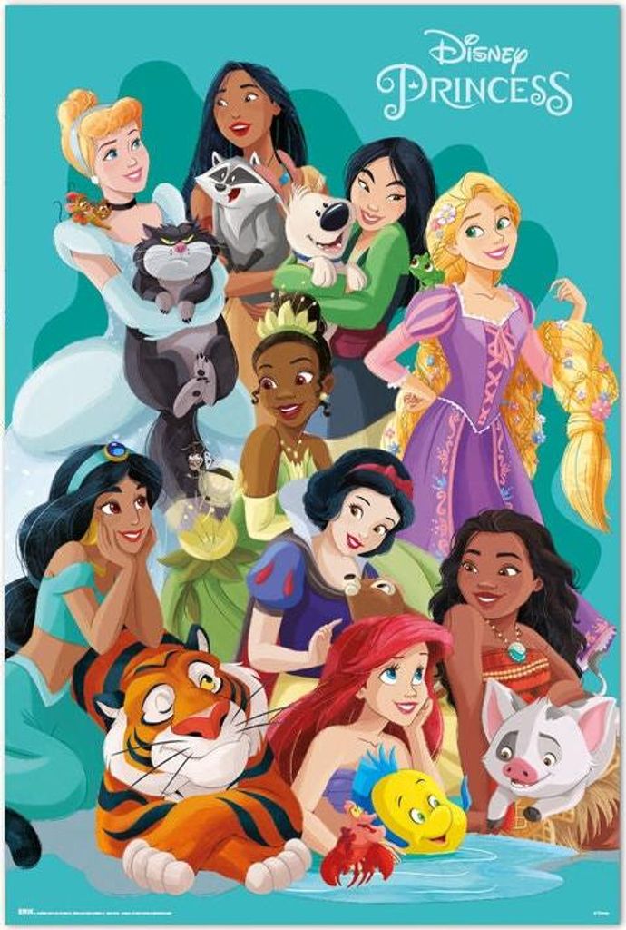 Disney Princess Wall Art Print, Kids Room Decor
