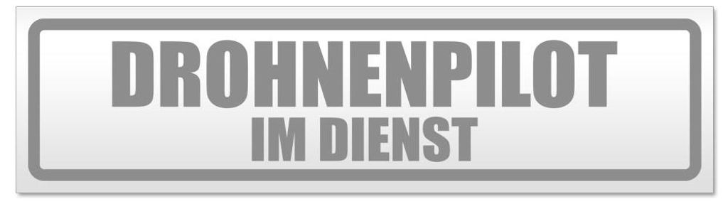 Kiwistar - Autoaufkleber - Grau - 20 x 5,3 cm - Drohnenpilot im Dienst - Hinweis Aufkleber Sticker für Auto, Kfz, Fahrrad, PKW, LKW