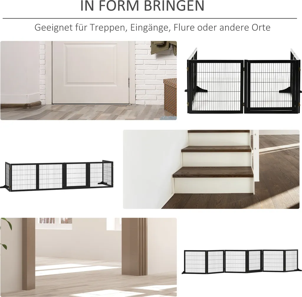 Barrière de Sécurité Grand Chien 432 cm Grille de Protection Modulable