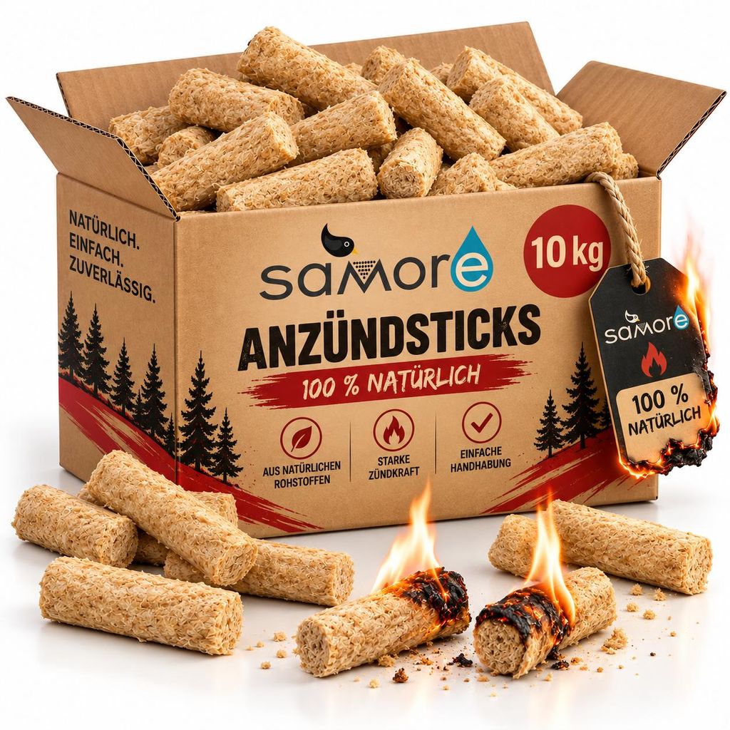 10kg Anzündsticks Kaminanzünder Holzwolle Grillanzünder Produktbild 