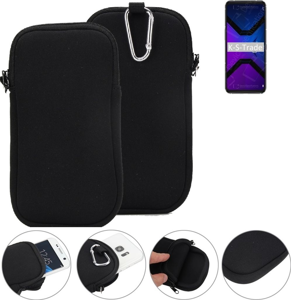 K-S-Trade Neopren-Hülle Handyhülle kompatibel mit Lenovo Legion Phone Duel 2 Schutzhülle Neoprenhülle Sleeve Schutz-Hülle Gürtel Tasche Case