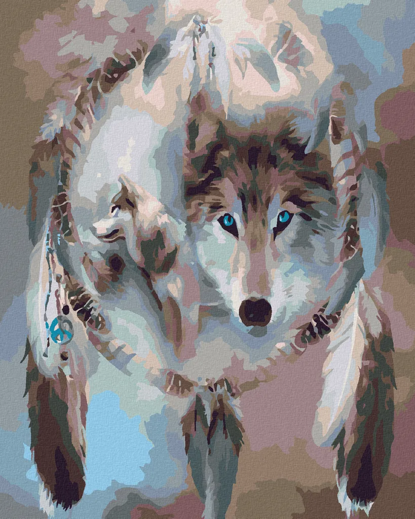Peinture par numéros loup anti-stress : apprenez à peindre facilement