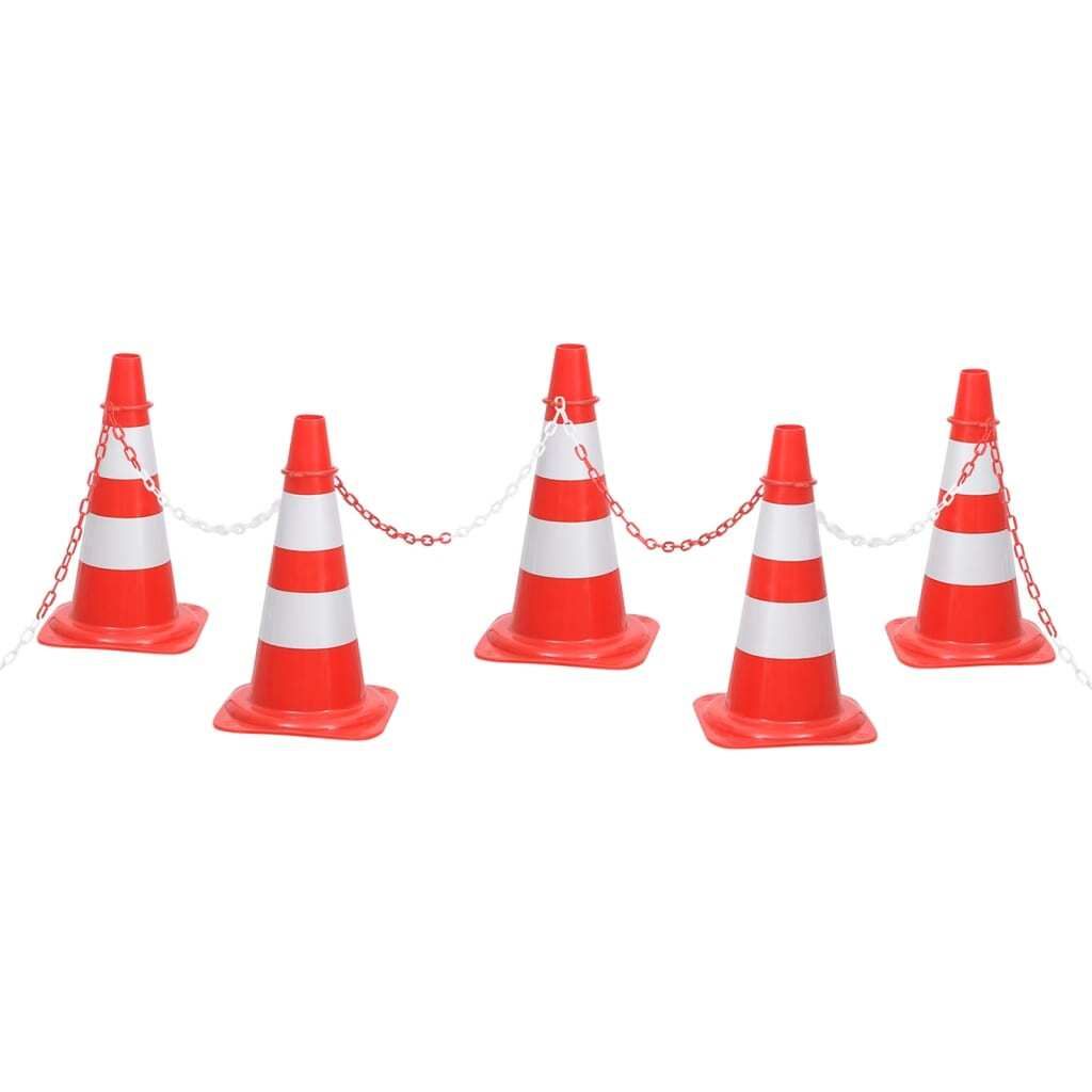 vidaXL Jeu de cônes de signalisation avec 10 m de chaîne Image du produit 