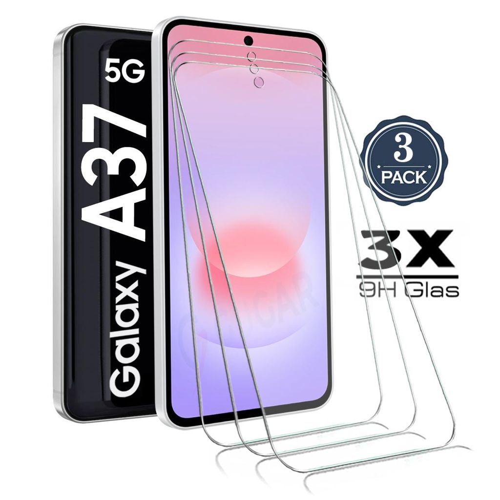 3X Samsung Galaxy A37 5G - Panzerglas Glasfolie Display Schutz Folie Glas Screen 9H Hart Echt Glas Displayschutzfolie 3 Stück