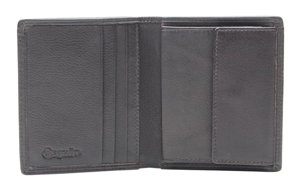 Esquire Duo Wallet Marrone Scuro: Portafoglio Uomo in Pelle Nappa - 2
