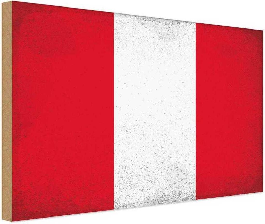 vianmo Holzschild 12x18 cm Peru Vintage Flagge Fahne Wappen