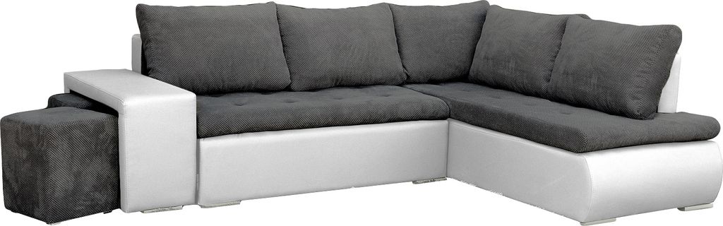 Ecksofa mit Schlaffunktion und Bettkasten, Couch für Wohnzimmer, Schlafsofa Sofagarnitur Sofa Eckcouch L-Form Wohnlandschaft mit Bettfunktion, Ott...