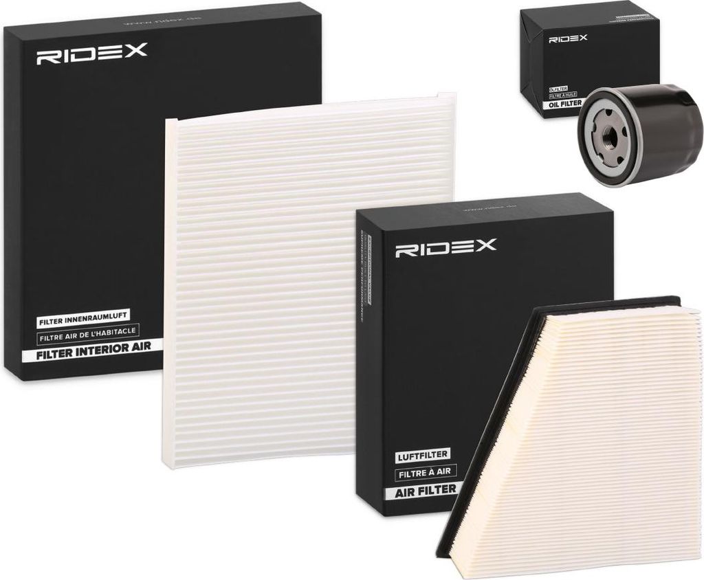 RIDEX Filterset Inspektionspaket Filtersatz für SKODA Fabia II Combi (545) Fabia I Combi (6Y5) FABIA (6Y2) FABIA Stufenheck (6Y3) Fabia I Praktik