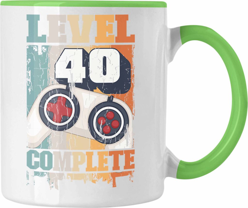Trendation - 40. Geburtstag Tasse Mann Geschenk 40er Geschenkidee 40 Mutter Vater Männer Lustig Geschenke Gamer (Grün)
