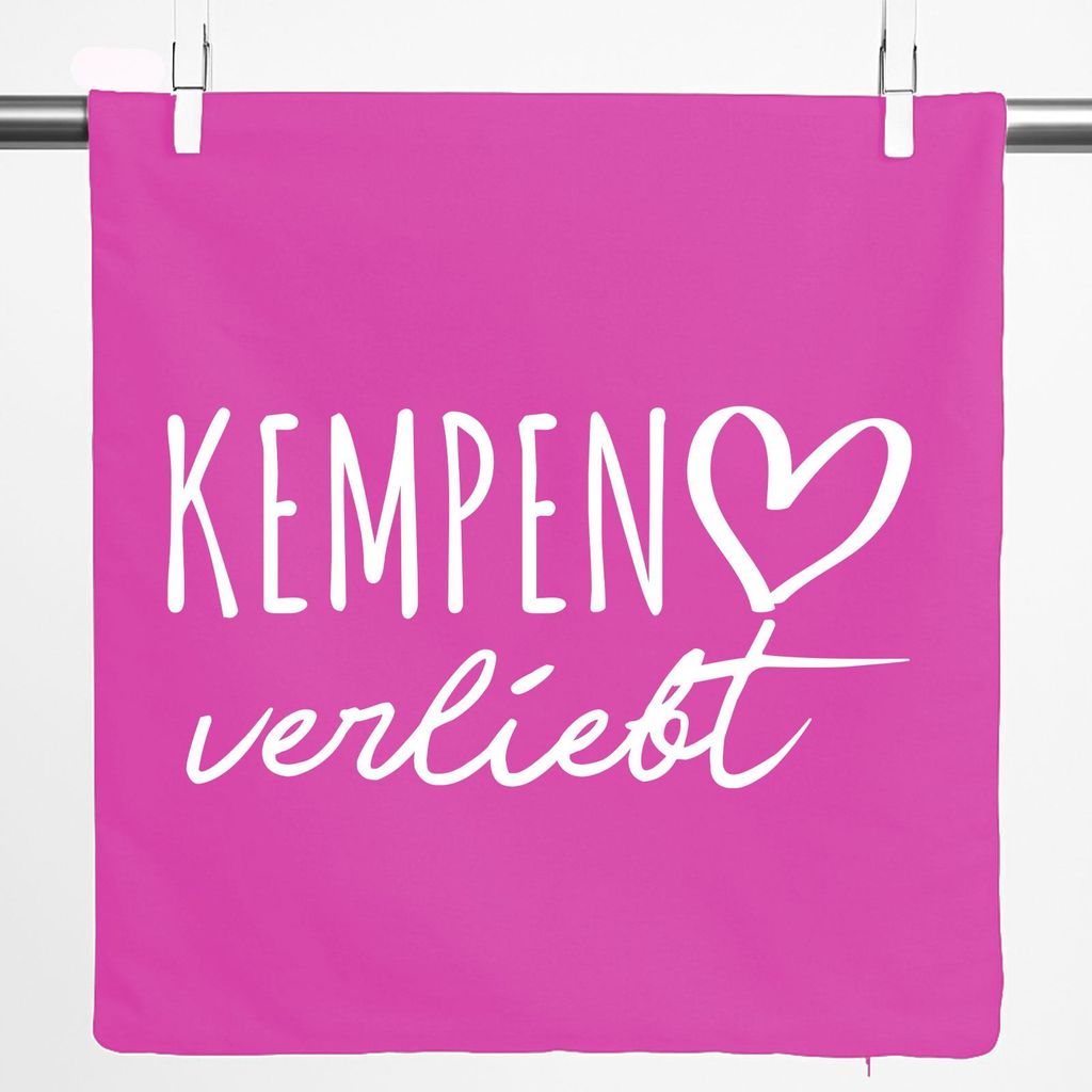 Huuraa Kissenbezug Kempen verliebt 40x40cm Fuchsia Baumwolle Dekokissenbezug Geschenkidee