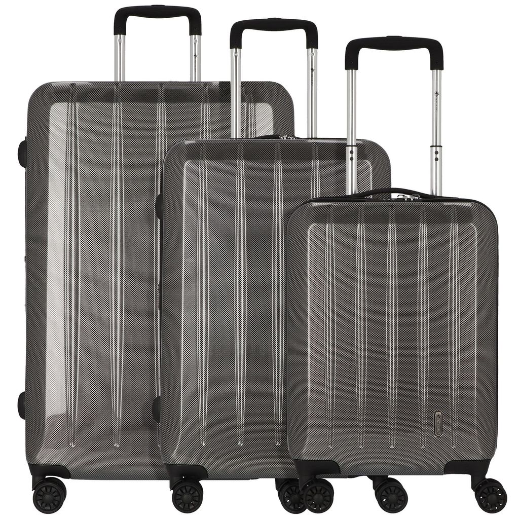Check.IN 3-tlg. Kofferset LONDON 2.0 mit 4 Rollen - carbon schwarz